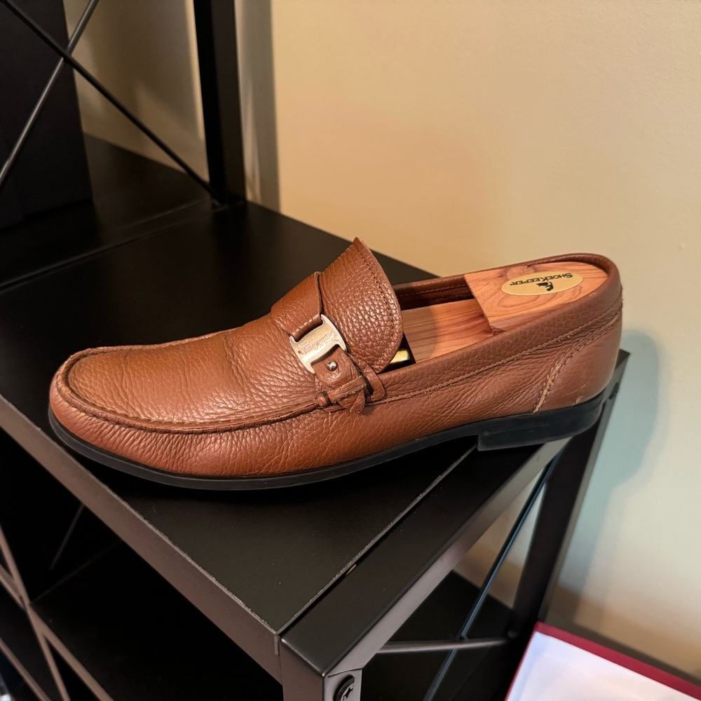 Salvatore Ferragamo brown men’s shoe with buckle size 10